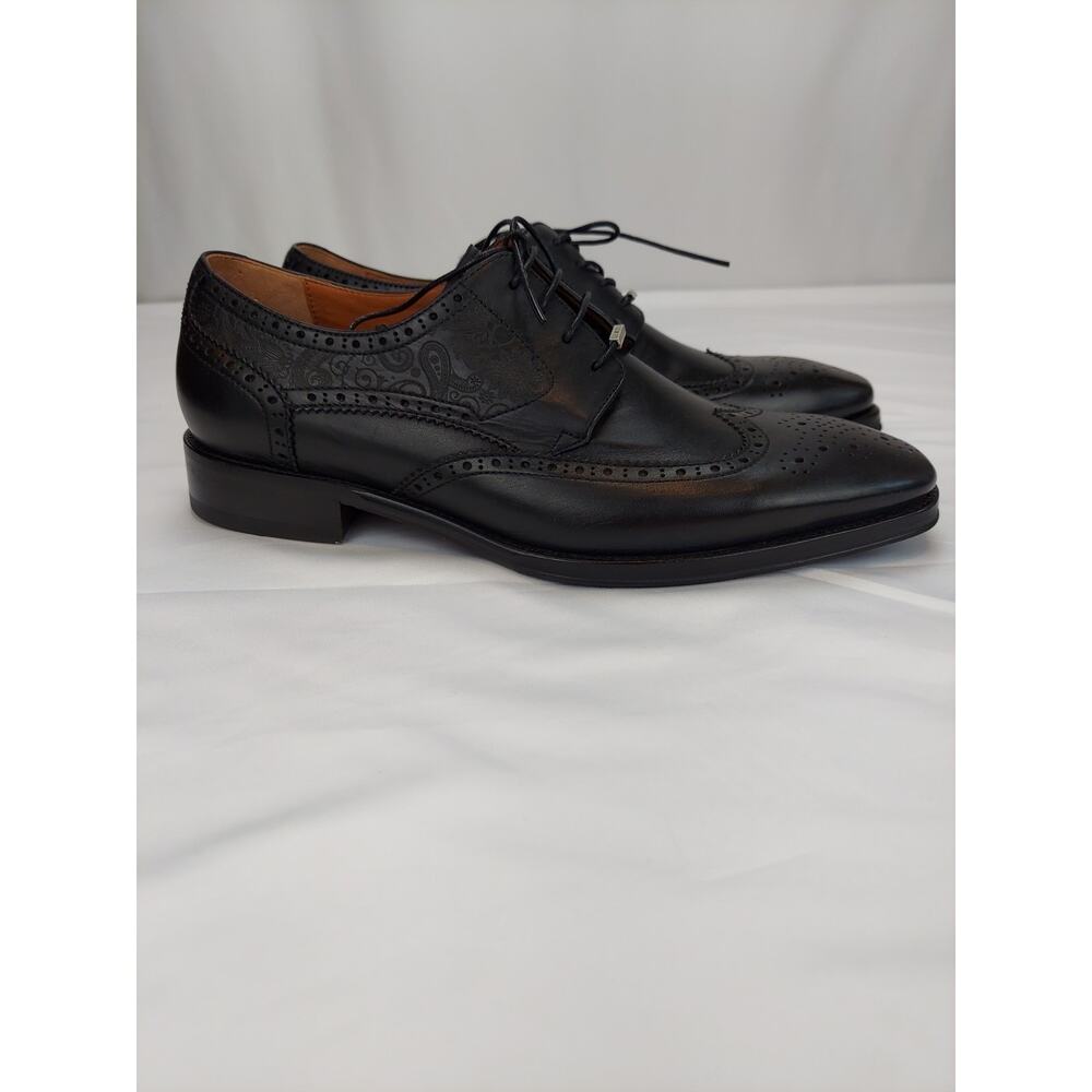Leizilei Superb Derby Black Oxford Leather Lace-Up Wingtip Men's Dress Shoe 6